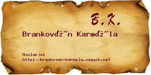 Brankován Karméla névjegykártya